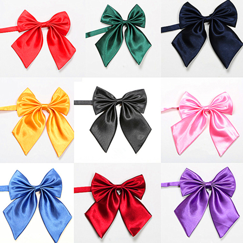 Women's Solid Butterfly Bow Ties For Office Adjustable Length Girls Collar Isignina