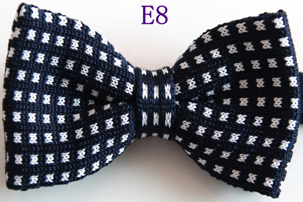 Men's Slim Knitting Bowties Narrow Skinny Striped Dot Lattice Pattern Kintted Bow Ties For Adult