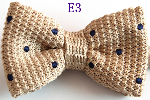 Men's Slim Knitting Bowties Narrow Skinny Striped Dot Lattice Pattern Kintted Bow Ties For Adult