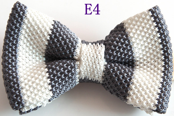 Men's Slim Knitting Bowties Narrow Skinny Striped Dot Lattice Pattern Kintted Bow Ties For Adult