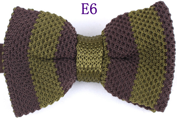Men's Slim Knitting Bowties Narrow Skinny Striped Dot Lattice Pattern Kintted Bow Ties For Adult