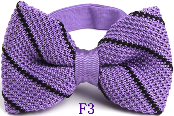 Men's Slim Knitting Bowties Narrow Skinny Striped Dot Lattice Pattern Kintted Bow Ties For Adult