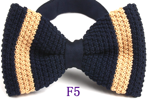 Men's Slim Knitting Bowties Narrow Skinny Striped Dot Lattice Pattern Kintted Bow Ties For Adult
