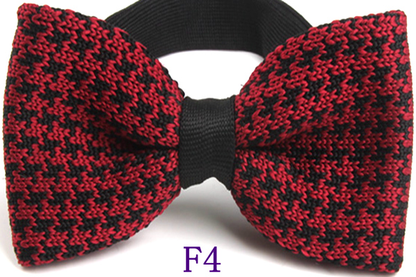 Men's Slim Knitting Bowties Narrow Skinny Striped Dot Lattice Pattern Kintted Bow Ties For Adult