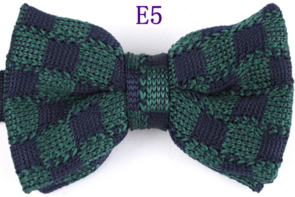 Men's Slim Knitting Bowties Narrow Skinny Striped Dot Lattice Pattern Kintted Bow Ties For Adult