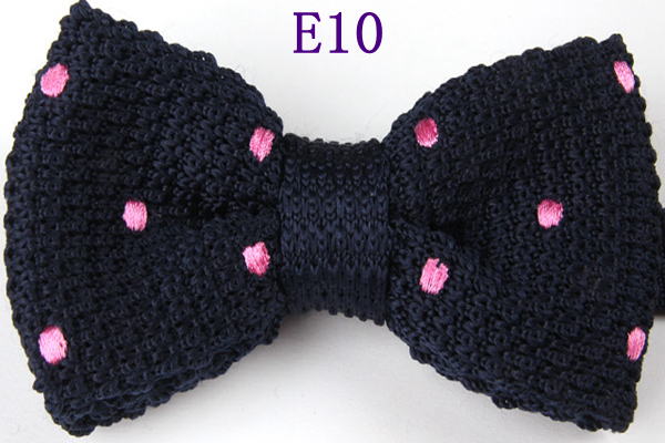 Men's Slim Knitting Bowties Narrow Skinny Striped Dot Lattice Pattern Kintted Bow Ties For Adult