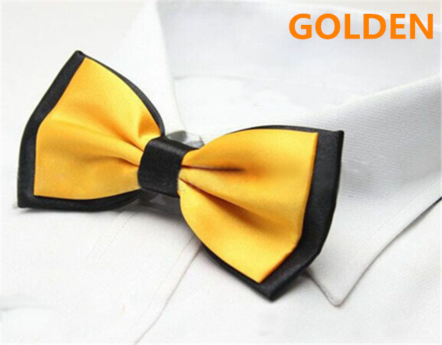 Fashion Men&apos;s Solid Colour Butterfly Bow Ties For Audlt Double Deck Black Underside Smooth Bowties