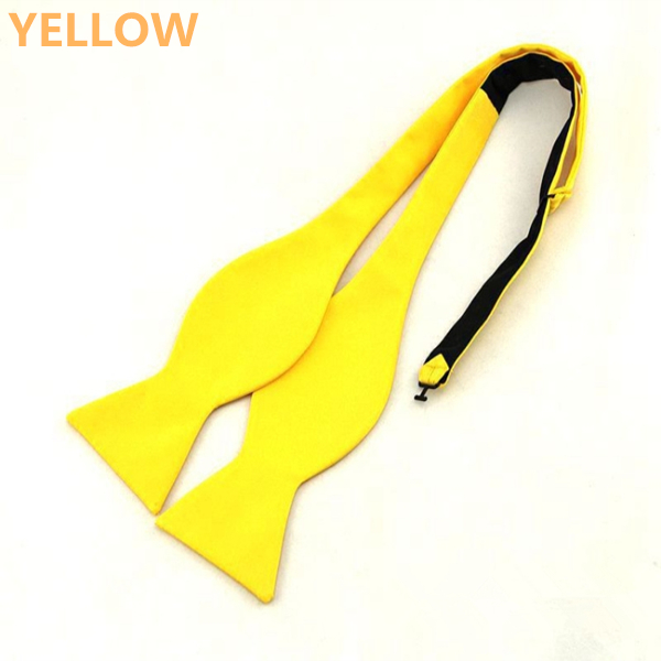Fashion Men's Plain Gourd Neckwear Self Bow Ties Hand DIY Butterfly Cravat Solid Bowtie For Adult