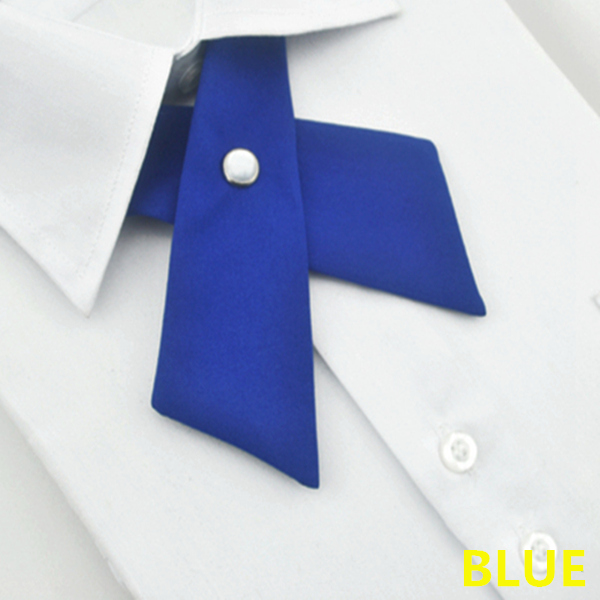 Men Solid Business Casual Cross Bow Ties Dress Ajustable Metal Collar Cross Solid Colour Bowties