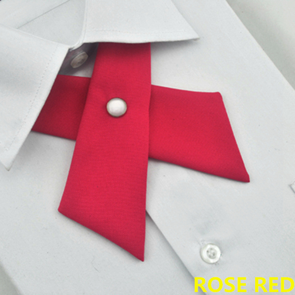 Men Solid Business Casual Cross Bow Ties Dress Ajustable Metal Collar Cross Solid Colour Bowties