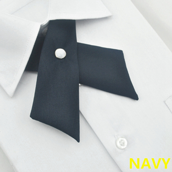 Men Solid Business Casual Cross Bow Ties Dress Ajustable Metal Collar Cross Solid Colour Bowties
