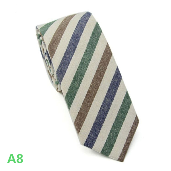 Fashion Men&apos;s Slim Narrow Cotton Neckties For Adult Arrow Girl&apos;s Floral Printing Striped Neck Ties