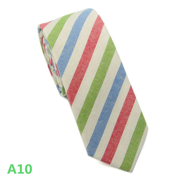 Fashion Men&apos;s Slim Narrow Cotton Neckties For Adult Arrow Girl&apos;s Floral Printing Striped Neck Ties