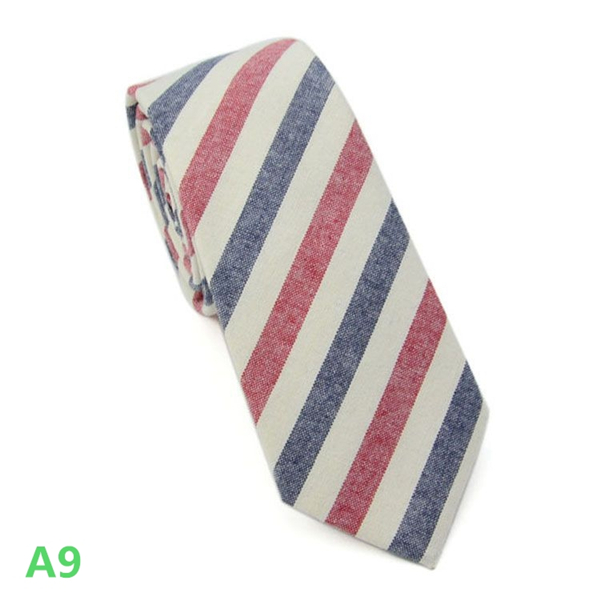 Fashion Men&apos;s Slim Narrow Cotton Neckties For Adult Arrow Girl&apos;s Floral Printing Striped Neck Ties