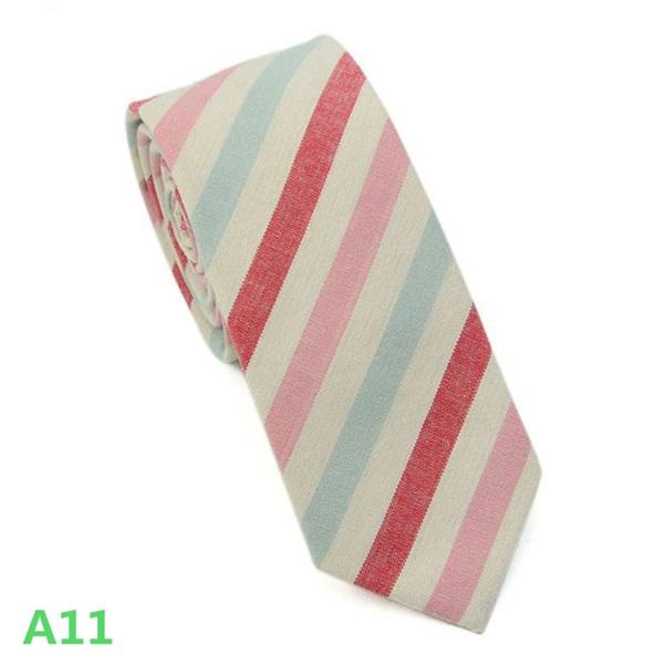 Fashion Men&apos;s Slim Narrow Cotton Neckties For Adult Arrow Girl&apos;s Floral Printing Striped Neck Ties