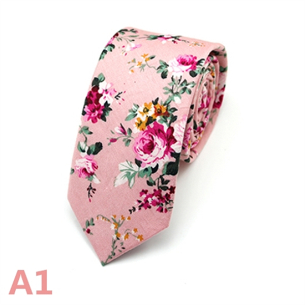 Fashion Men&apos;s Slim Narrow Neckties For Adult 6cm Arrow Girl&apos;s Handmade Floral Printing Neck Ties