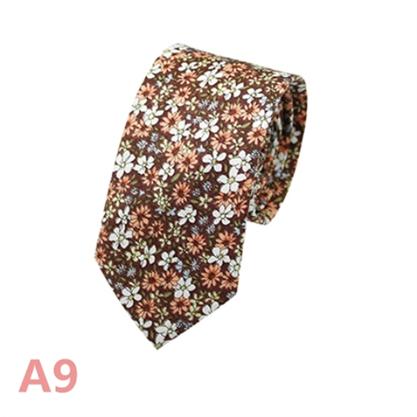Fashion Men&apos;s Slim Narrow Neckties For Adult 6cm Arrow Girl&apos;s Handmade Floral Printing Neck Ties