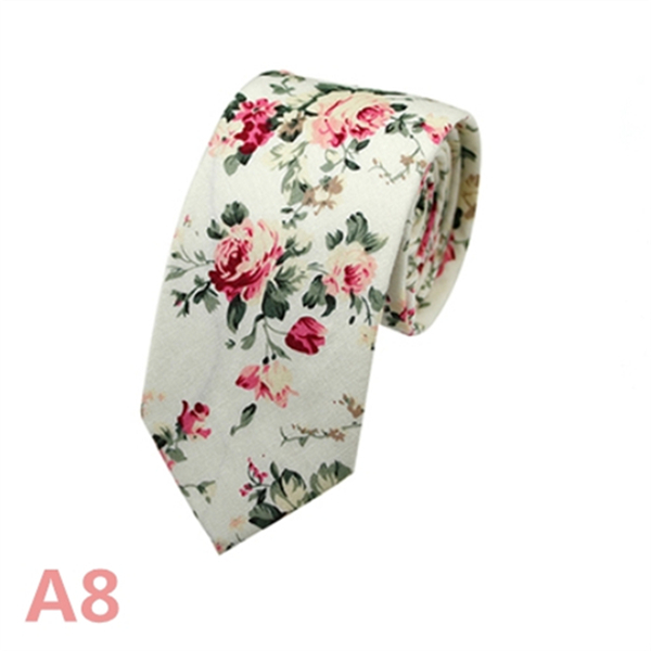 Fashion Men&apos;s Slim Narrow Neckties For Adult 6cm Arrow Girl&apos;s Handmade Floral Printing Neck Ties