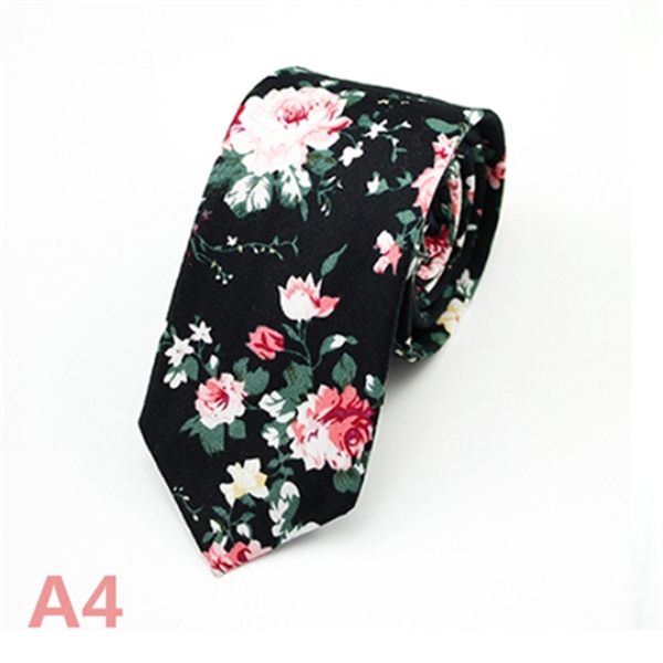 Fashion Men&apos;s Slim Narrow Neckties For Adult 6cm Arrow Girl&apos;s Handmade Floral Printing Neck Ties