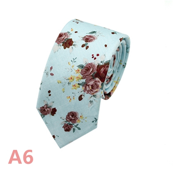 Fashion Men&apos;s Slim Narrow Neckties For Adult 6cm Arrow Girl&apos;s Handmade Floral Printing Neck Ties