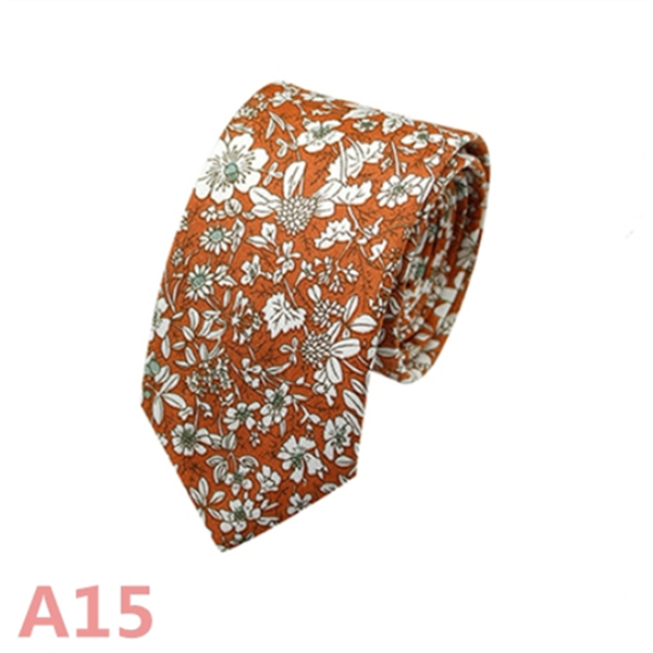 Fashion Men&apos;s Slim Narrow Neckties For Adult 6cm Arrow Girl&apos;s Handmade Floral Printing Neck Ties