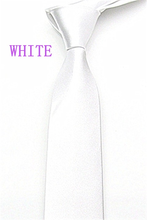 Men's Slim Narrow White Neckties For Adult Solid 5cm Arrow Girl's Neck Ties