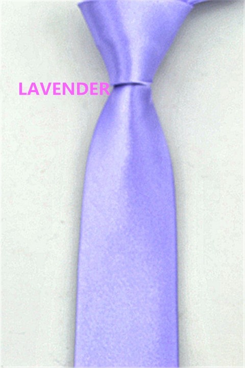 Men's Slim Narrow Lavender Neckties For Adult Solid 5cm Arrow Little Neck Ties