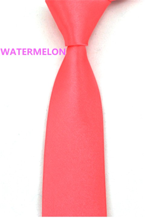Business Men's Slim Narrow Watermelon Neckties For Young Solid 5cm Arrow Little Neck Ties