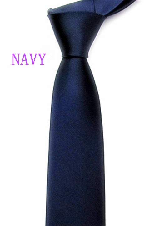 Men&apos;s Slim Narrow Navy Neckties For Young Solid 5cm Arrow Little Casual Ties