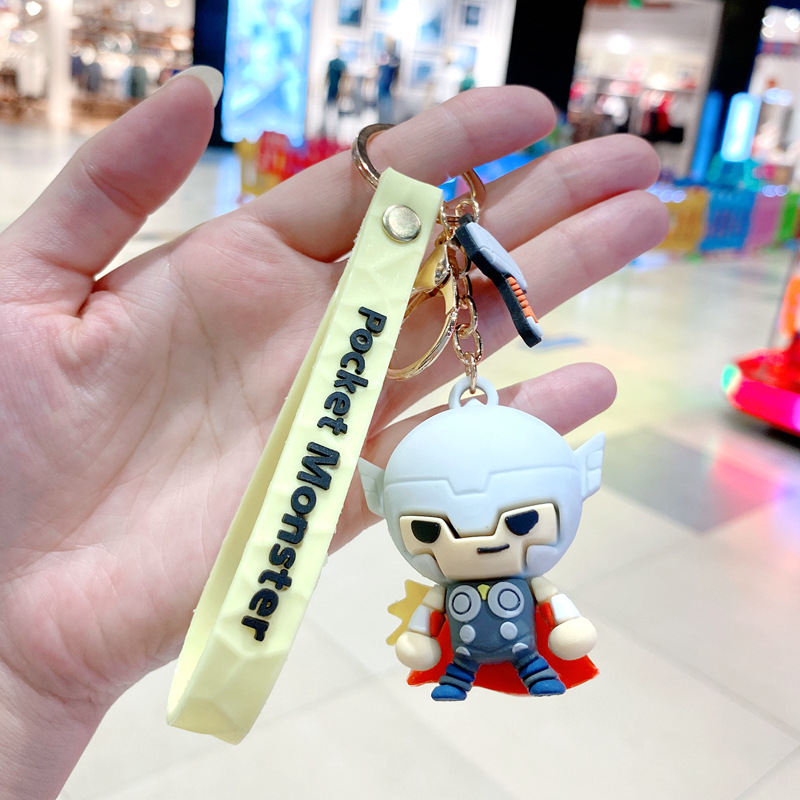 Fine cartoon key chain  Marvel Key ring Captain America and Spider-Man Avengers Model