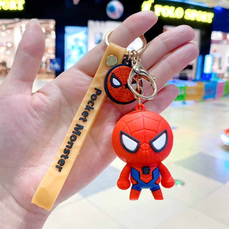 Fine cartoon key chain  Marvel Key ring Captain America and Spider-Man Avengers Model