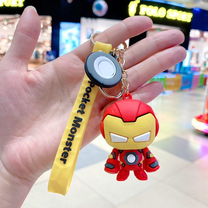 Fine cartoon key chain  Marvel Key ring Captain America and Spider-Man Avengers Model