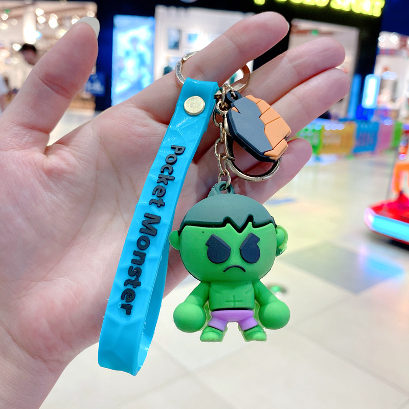 Fine cartoon key chain  Marvel Key ring Captain America and Spider-Man Avengers Model