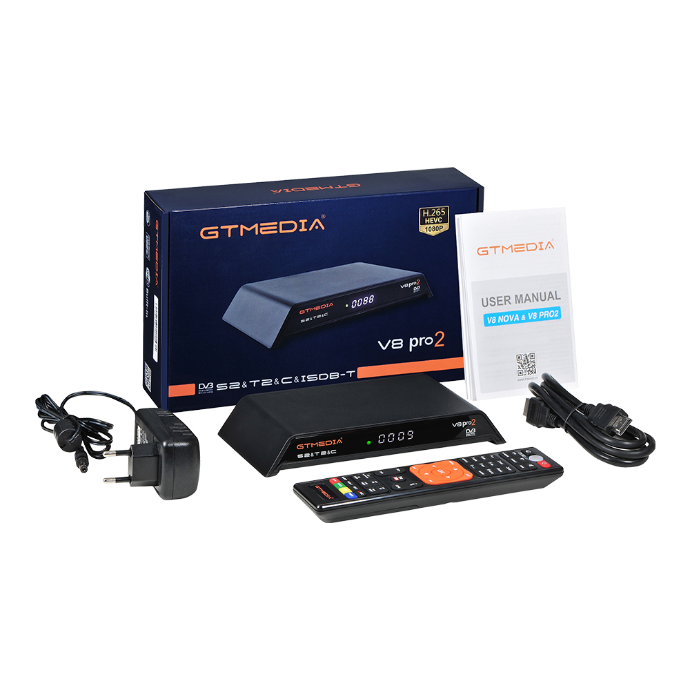 GTMedia V8 pro2 Satellite TV Receiver H265 DVB-S2 DVB-C DVB-T2 Built-in WiFi 1080P Full HD Receptor