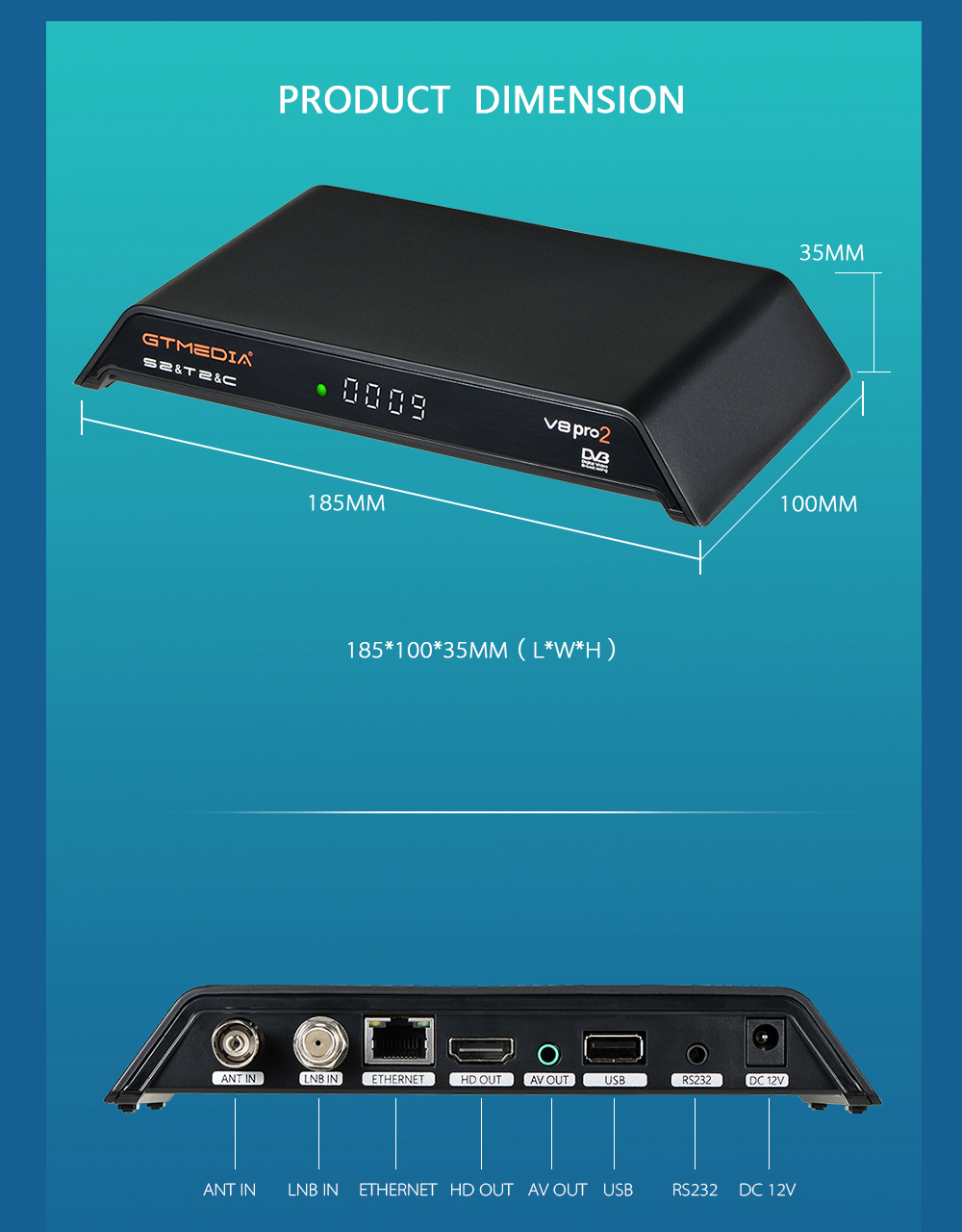 GTMedia V8 pro2 Satellite TV Receiver H265 DVB-S2 DVB-C DVB-T2 Built-in WiFi 1080P Full HD Receptor