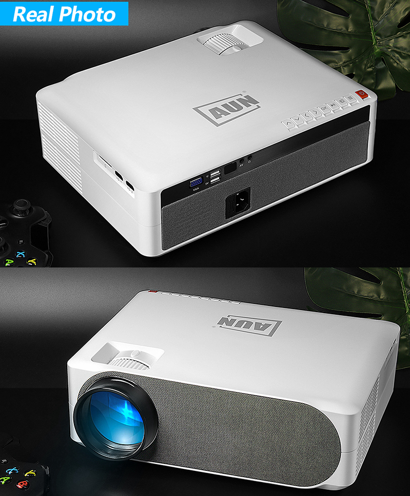 Full HD Projector 6800 Lumens 1920x1080P 3D 4K Home Cinema Android 6.0 WIFI VGA Video LED AUN AKEY6