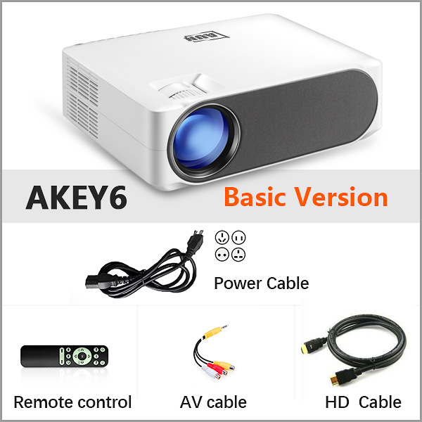Full HD Projector 6800 Lumens 1920x1080P 3D 4K Home Cinema Android 6.0 WIFI VGA Video LED AUN AKEY6