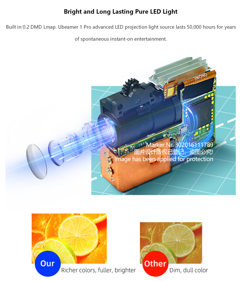 AUN MINI Laser Projector Android 9 Beamer Ubeamer 1 Pro 4K Video Projector Decode Home Theater Beam DLP Projector for Home Phone Portable Beamer 7000mAh