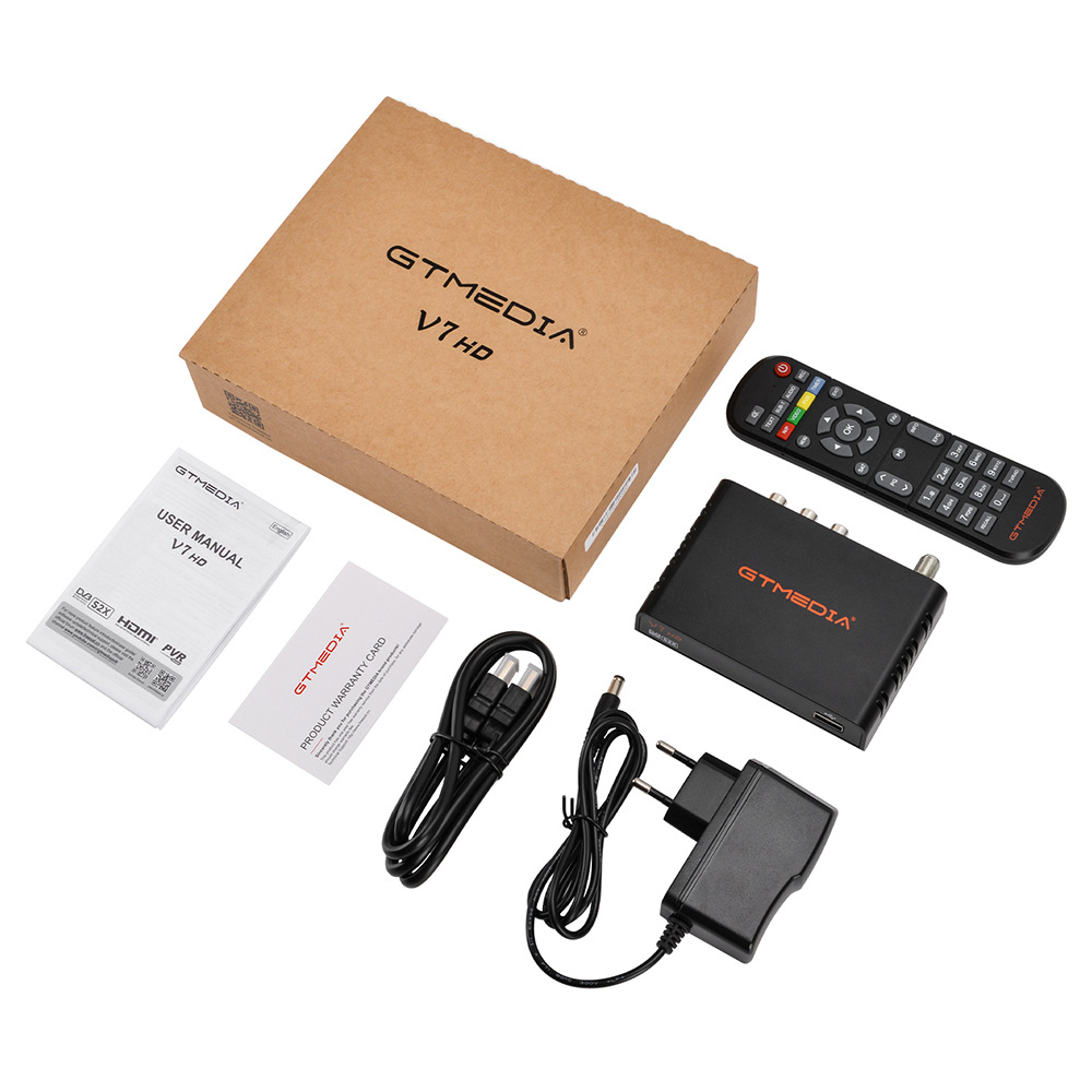 Gtmedia V7 HD freesat Satellite Receiver  DVB-S2 1080P DVB-S/S2/S2X FTA 1080P Gtmedia V7HD Digital Satellite decoder Receptor V7S2X Support PowerVu Biss Key USB WiFi