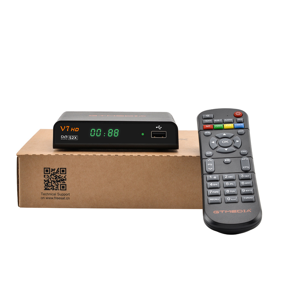 Gtmedia V7 HD freesat Satellite Receiver  DVB-S2 1080P DVB-S/S2/S2X FTA 1080P Gtmedia V7HD Digital Satellite decoder Receptor V7S2X Support PowerVu Biss Key USB WiFi