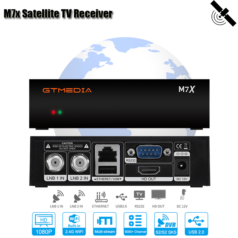 GTMEDIA M7X Satellite Receiver DVB-S2 SKS/IKS/CS/M3U Twin Tunner TV Receiver VCM/ACM Support IKS SKS 63W 75W SatelliteFor 70W 63W Multi-Stream bulti in WIFI realase 70.0°W LyngSat CH SKS