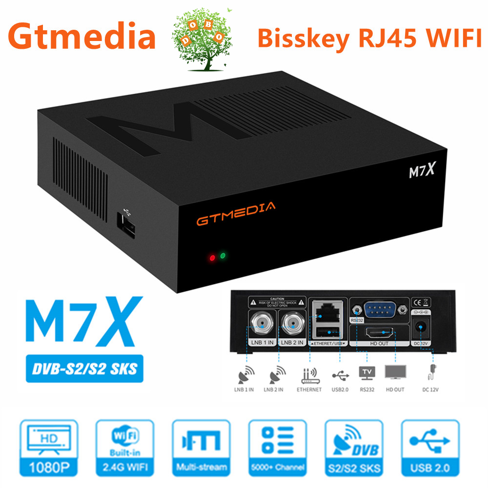 GTMEDIA M7X Satellite Receiver DVB-S2 SKS/IKS/CS/M3U Twin Tunner TV Receiver VCM/ACM Support IKS SKS 63W 75W SatelliteFor 70W 63W Multi-Stream bulti in WIFI realase 70.0°W LyngSat CH SKS