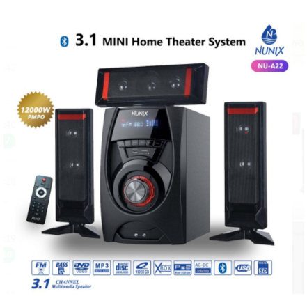 Nunix Bluetooth Multimedia Subwoofer Speaker System 3.1 12000 watts (Mini Home Theater)