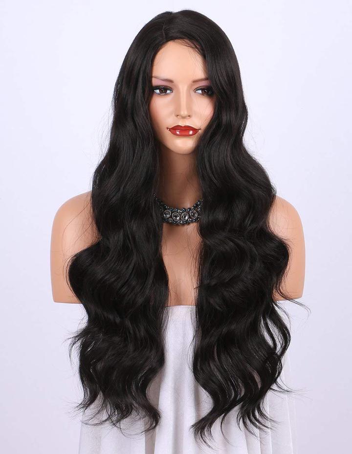 new fashion synthetic body wave lace front hair wigs pre plucked
