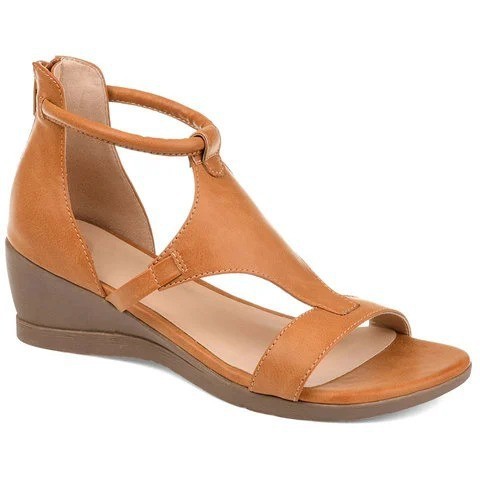 Fashion women's sandals high heels comfortable slope heels fish mouth large casual shoes
