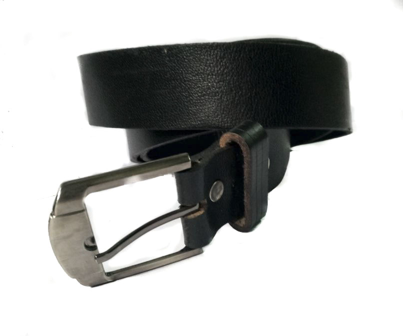 Classic Genuine Black Leather Mens Fashion Belt