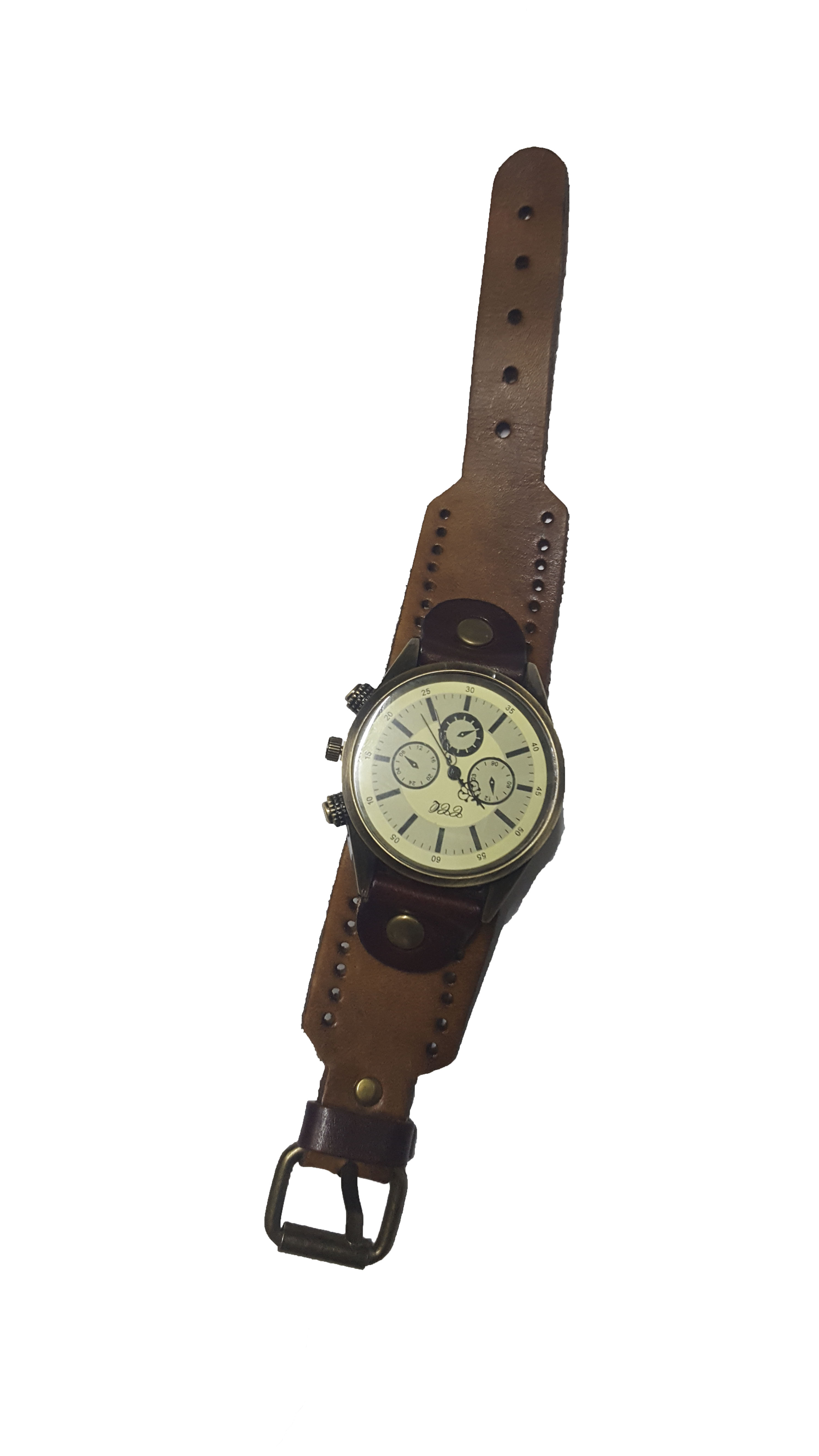 Mens Leather Band Brown Classic Dress Vintage Watch