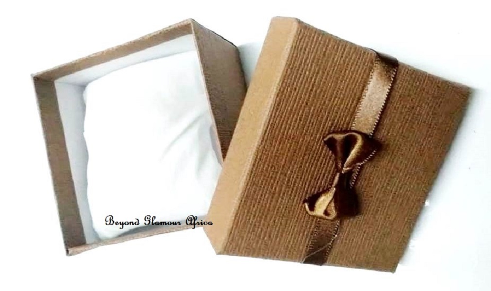 Brown Cardboard watch and jewelry  Gift Box With brown Bow