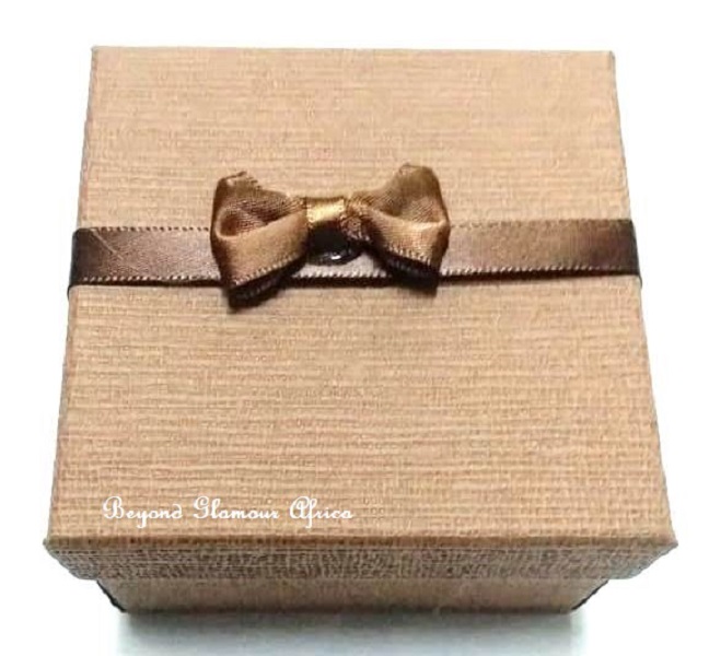 Brown Cardboard watch and jewelry  Gift Box With brown Bow