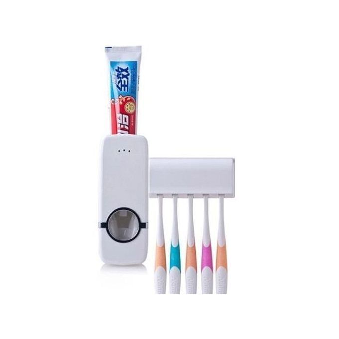 automatic toothpaste dispenser toothbrush holder 1set multicolor 1set of 2 pieces